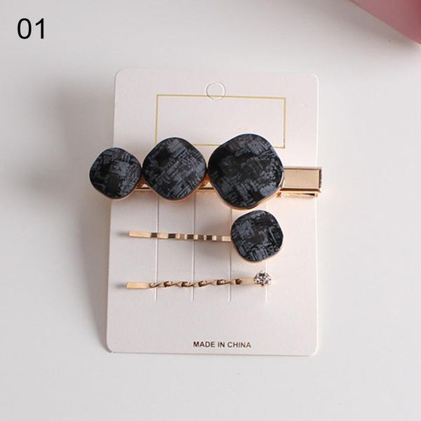 

q 3pcs pearl hair clips geometrical hairpins women hair clips women barrette girls hair clip accessories h wmtjla, Black;brown