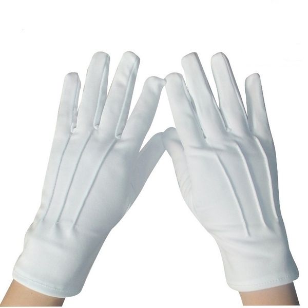 

gloves 10pairs elastic three gloves rib white etiquette white formal gloves tuxedo honor guard parade santa inspection guantes ceremonial
