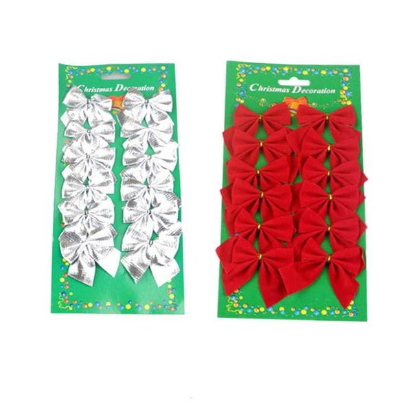 

12 pieces/each batch of 2021 new year decorations, baubles for family bow ties, christmas tree ornaments, christmas pendants and party decor
