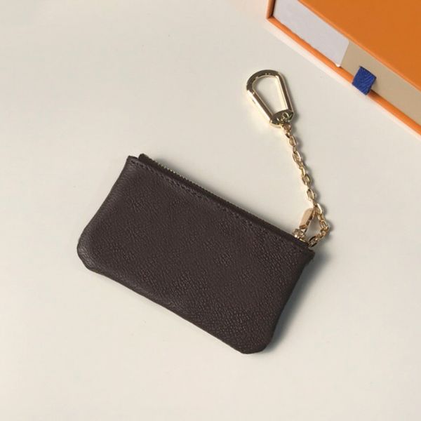 

key pouch fashion women men key ring zipped credit card holder coin purse mini wallet bag charm m62650 with box, Red;black