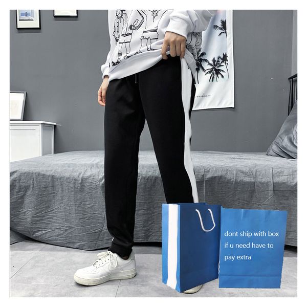 

men fitness sport pants 2020 running fashion mens striped luminous letter pattern print joggers teenager active new clothes, Black