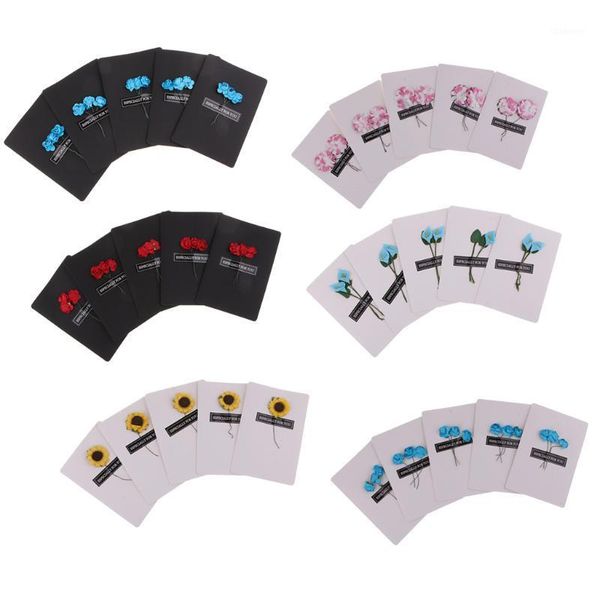 

5-pack folding cards dried flowers decor note cards suitable for all occasions - 146 x 100mm1
