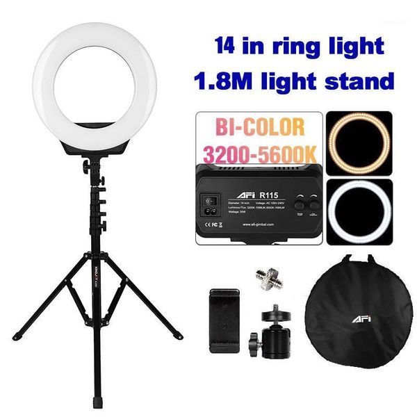 

flash heads camera po studio phone video 14inch led ring light 3200-6500k dimmable pography lamp with 180cm tripod1