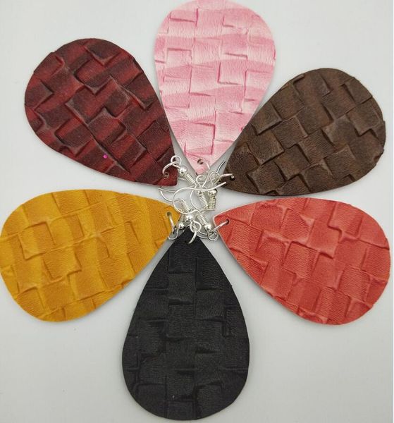 

rose unique print design floral cut leather out teardrop earrings women tear drops fit for all8ijb