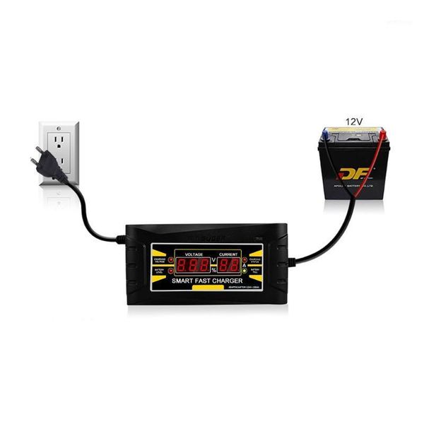 

12v 6a auto fast smart lead-acid gel battery charger for car motorcycle lcd1