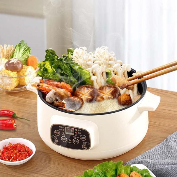 

multifunctional electric cooker 220v heating pan electric cooking pot machine ot noodles eggs soup steamer mini rice cooker1