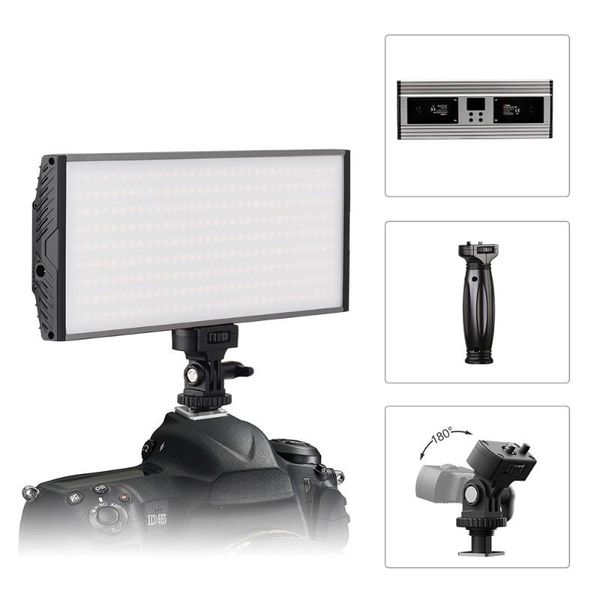

tolifo pt-30b 30 ws bicolor led video light portable panel with led display and hoe mounted for camera and dslr or camcorder
