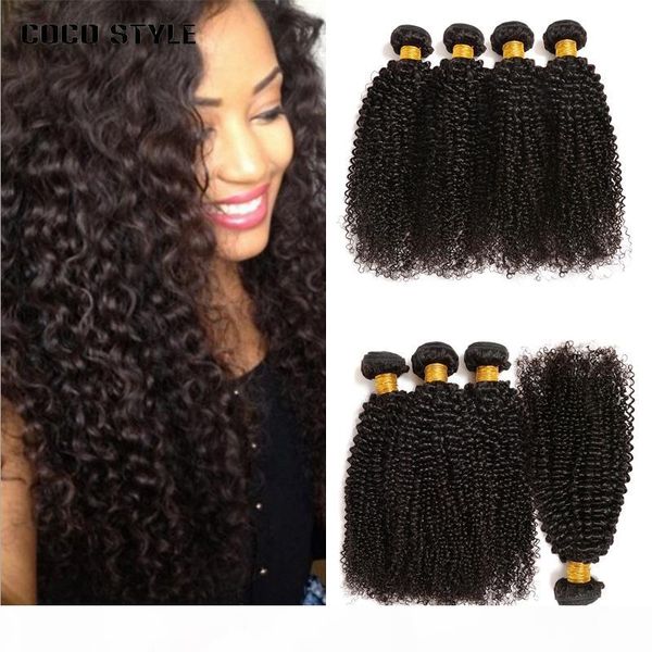 

malaysian kinky curly hair bundles 4 bundle deals noneremy human hair extensions 8"-28" 100% human hair bundles, Black