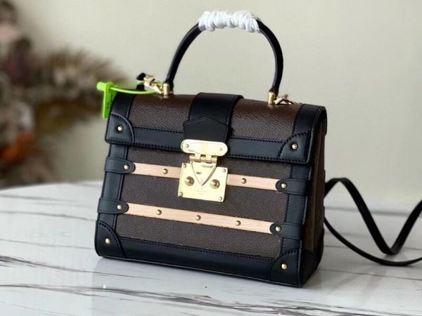 

realfine bags 5a m45908 trianon pm momogran canvas single handle shoulder handbag for women with dust bag