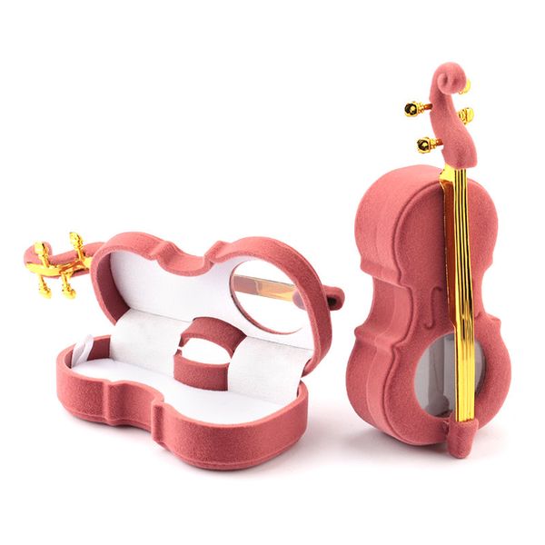 

1 piece unique cello gift box holder jewelry box case velvet wedding ring box for earrings necklace display & packaging 2 colors
