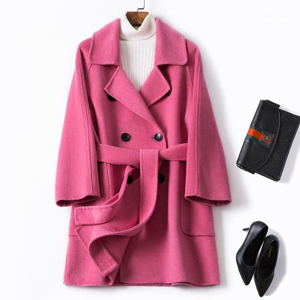 

women's wool & blends spring autumn long coat women clothes 2021 korean vintage coats and jackets black woolen jacket outwear x8086 zt2