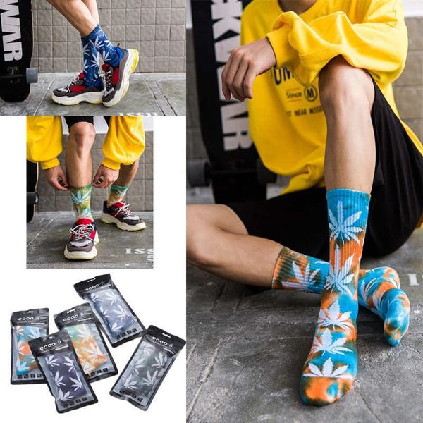 

2020 cotton skate socks men women sock knee-high funny cycling running hiking tie dye sox harajuku hip hop happy socks, Black