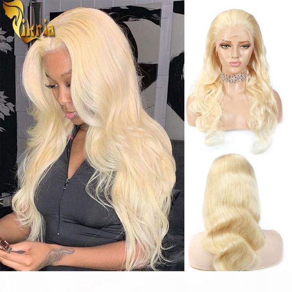 

613 brazilian body wave lace front honey blonde wig full lace human hair wig 100%unprocessed human hair with baby hair for black women, Black;brown