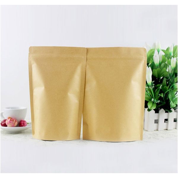 

100 шт. коричневый крафт бумажный пакеты для подарков конфеты чайные пищевые свадьбы не окно встать на молния kraft сумки ремесел упаковочны