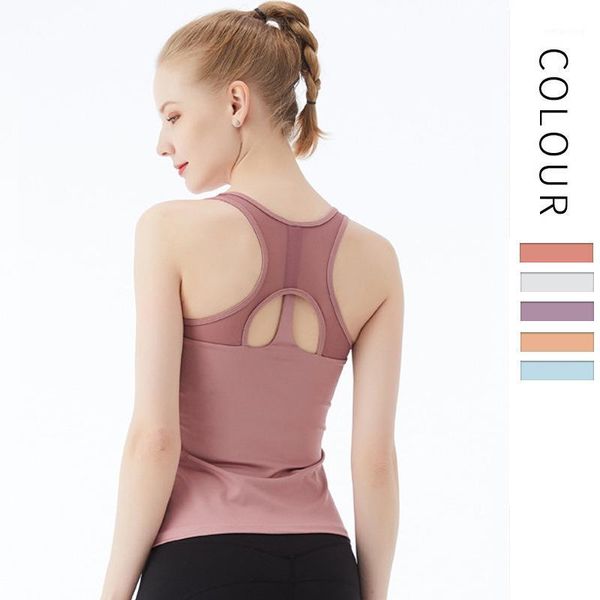 

yoga outfits woman beautiful back shirt quickdrying breathable running sports fitness vest women workout shirts for women1, White;red