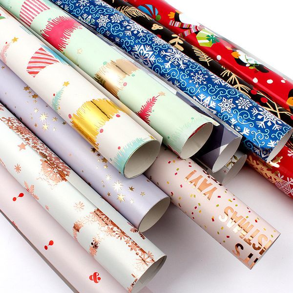 

50*70cm roll birthday peace and love snowflake christmas tree gift wrapping paper dhb1512