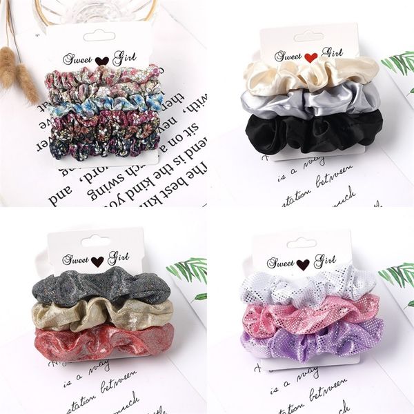 

pinkycolor hairbands simplicity fabric art versatile hair rope suit womens fashion headwear elastic band colorful 3qy m2, Slivery;white