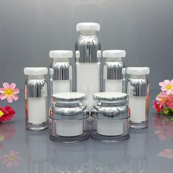 

storage bottles & jars 10pcs white acrylic cream bottle jar cosmetic container face lotion pump 30g 50g 30ml 50ml 15ml