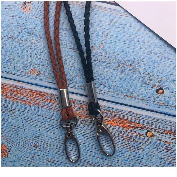 

pu mobile phone lanyard straps fashion rope for key lanyard metal clip hanging neck rope lanyard para llaves key ri jllreg