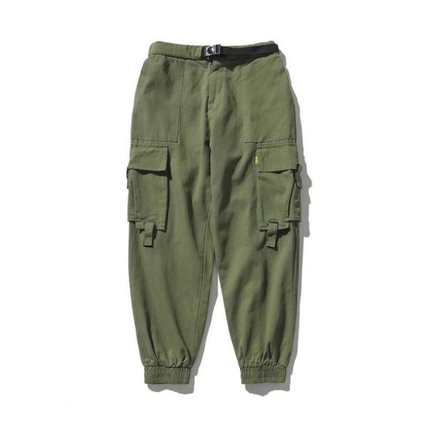 

streetwear pants men korean style elastic waist sweatpants baggy overalls pants 2020 autumn hip hop harajuku trousers w1489, Black