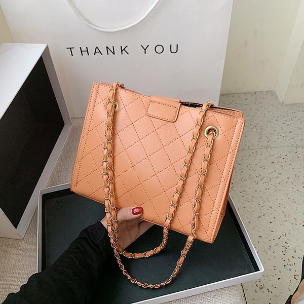 

shoulder bags fashion large capacity purses and handbags pure color simple pu leather summer chain luxury women's bag for women 2021