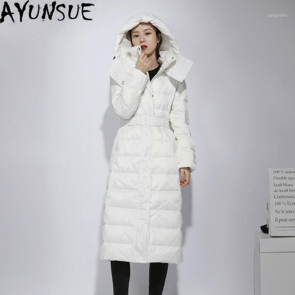 

women's jacket long down jacket warm winter coat female hooded women parkas white fashion clothes 2020 mujer chaqueta pph13951, Black