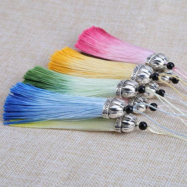 

12pcs lot 8cm gradient color tassels silk fringe sewing bangs tassel trim decorative key tassels for curtains home decoration h bbylot