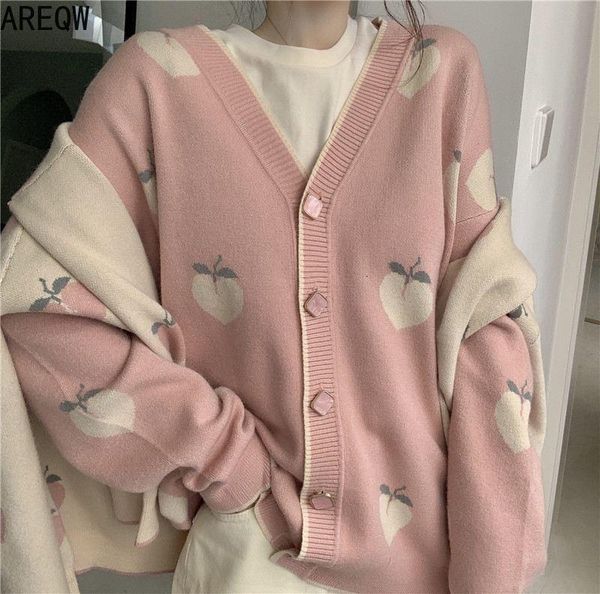 

v neck loose cardigan oversized sweater womens spring and autumn 2021 new korean style ins korean sweater, White;black