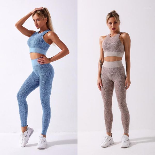 

yoga outfits long sleeve pants suit clothing fitness set seamless snake print sports bra high waist women gym sportswear legging1, White;red