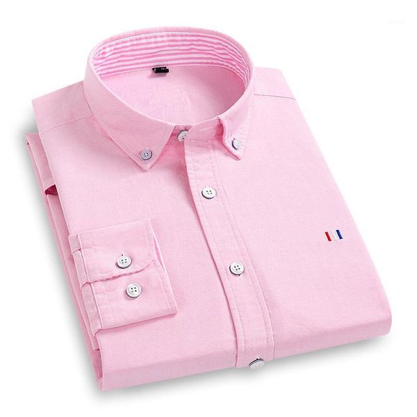

new men's cotton oxford long-sleeved shirt men's business casual solid color shirt1, White;black