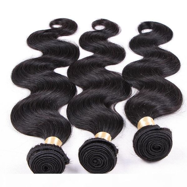 

body wave hair bundles unprocessed peruvian brazilian human virgin hair double weft 100gr piece & 3 pieces lot, ing, Black