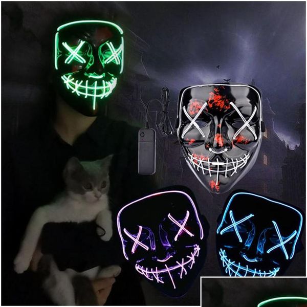 

birthday party led mask halloween party masque masquerade masks neon maske light glow in the dark mascara horror mask jllqeo mx_home