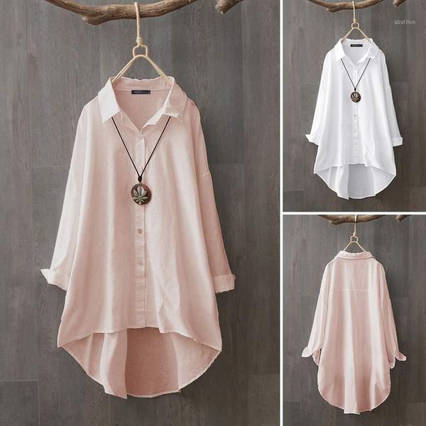 

women's blouses & shirts zanzea women work white casual blouse ladies office elegant lapel neck blusas chemise plus size 1