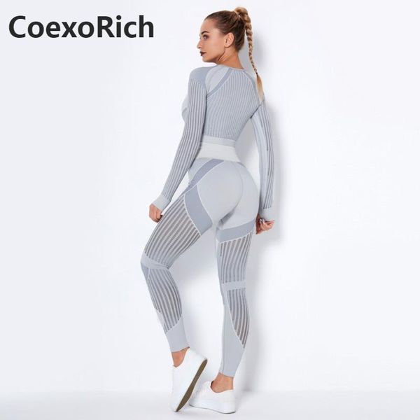 

yoga outfits set women tracksuit sportwear sport suit gym clothing fitness crop high waist workout pants leggings seamless hollow, White;red