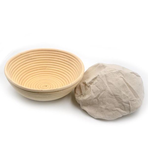 

12inch 30*8cm round banneton brotform cane bowl shape bread dough proofing proving natural rattan basket baskets with qylniw ppshop01