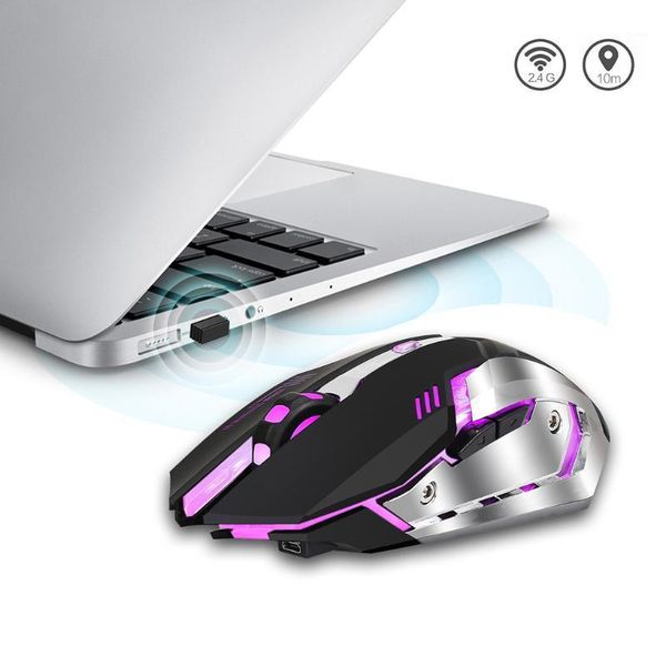 

mice 2400dpi wireless gaming mouse 7 color breathing light rechargeable deskcomputer lap2.4g 6 buttons mouse1