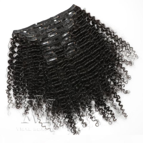 

vmae supply burmese virgin remy hair 3c 4a 4b 4c natural black 140g afro kinky curly clip in human hair extensions