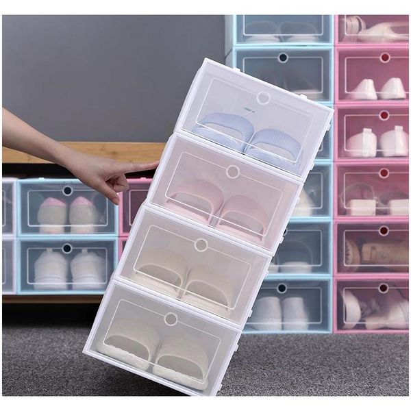 

thicken clear plastic shoe box dustproof shoe storage box transparent shoe boxes candy color stackable shoes o wmthea new_dhbest