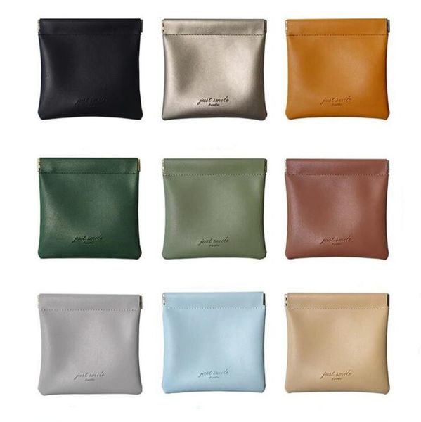 

mini coin purse pu leather headset purses portable coin bags fashion solid colors small wallet jewelry storage bags design 10 colors xtl453, White