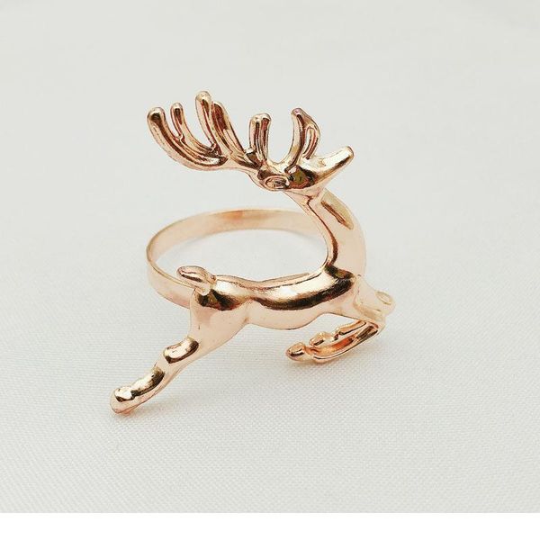 

6/12pcs rose gold silver color christmas elk napkin rings banquet party l dinner metal napkin buckles serviett jllafq
