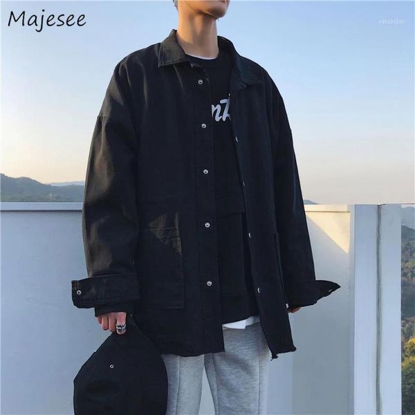 

big size men jacket large stylish windproof black coat mens jackets and coats streetwear solid all match vintage, Black;brown