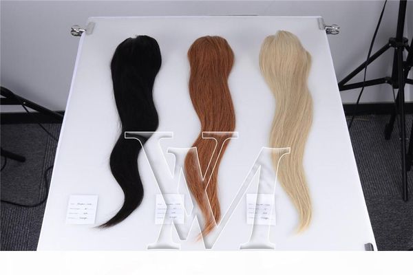 

european human hair 100g 120g 140g 160g #27 light brown no shedding blonde virgin extension silky straight drawstring, Black