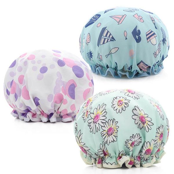 

shower caps 1pcs bath hat thick hair cover double layer women supplies bathroom accessories waterproof