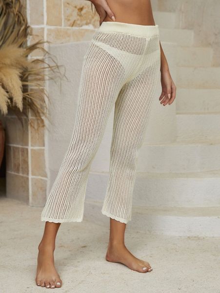 

solid sheer cover up pants k4pv#, White;black