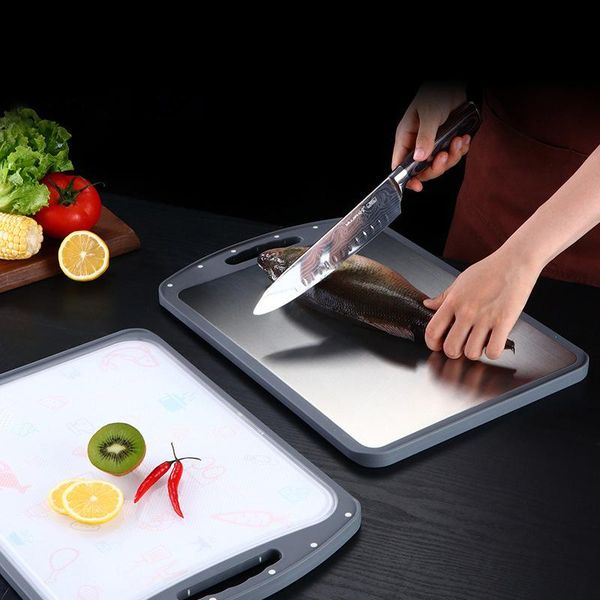 

разделочная доска из нержавеющей стали двухбольная разделочная доска мясо овощные режущие блок кухня кухонные аксессуары wmtpu item_home