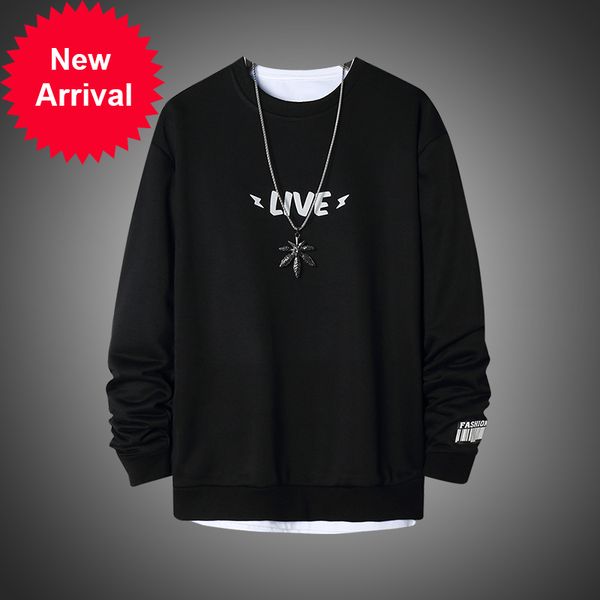 

solid crewneck sweatwear man hoodie 2020 oversized pullovers streetwear hip hop of men hoodies moletons autumn male sweatshirt, Black