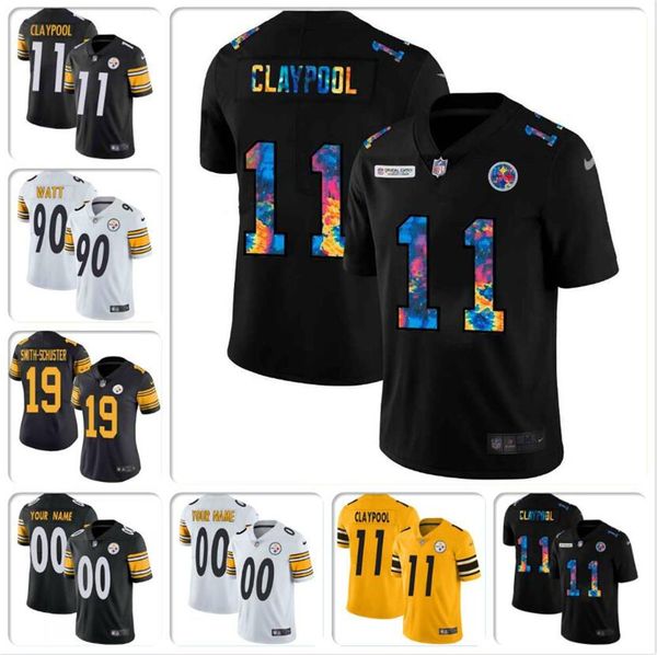 

chase claypool jersey juju smith-schuster t.j. watt salute to service black custom ameircan football jerseys mens womens youth kids discou