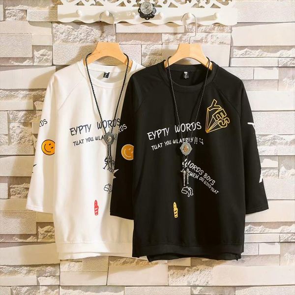 

fashion womens t shirts japan style streetwear print half sleeve t shirt female casual hip hop daily loose shirts women, White