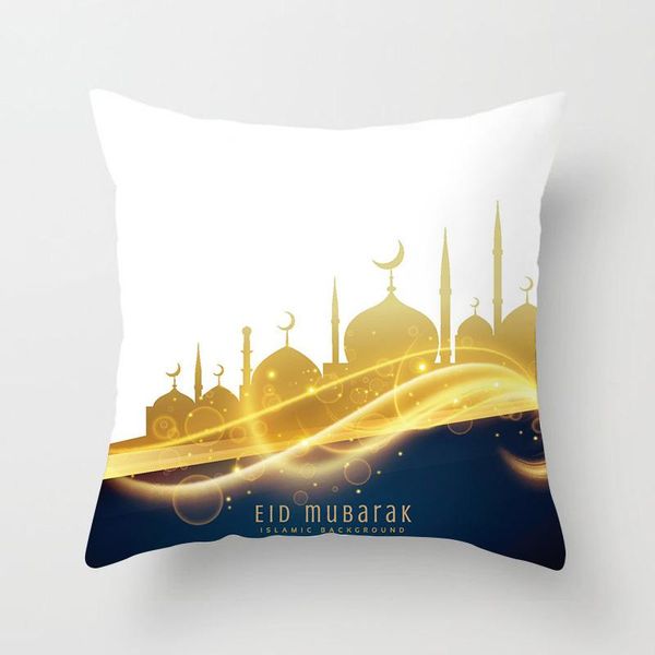 

1 шт. исламская ид мубарак украшения для домашней наволочки рамадан декор диван хлопок мусульманская мечеть декоративная подушка 45x45см jll