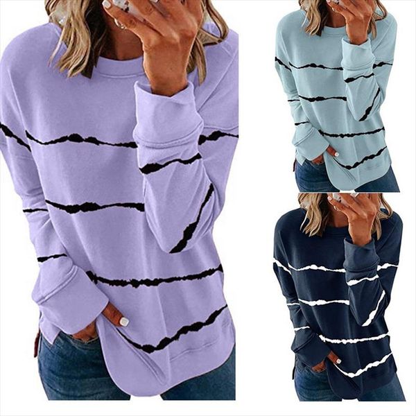 

s 5xl casual long sleeve t shirt ladies plus size striped print tee women loose o neck clothing oversize female t, White